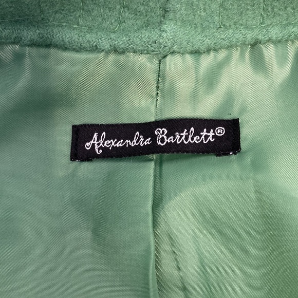 Alexander Bartlett Green Wool Open Front Blazer Sweater Medium - Picture 6 of 7